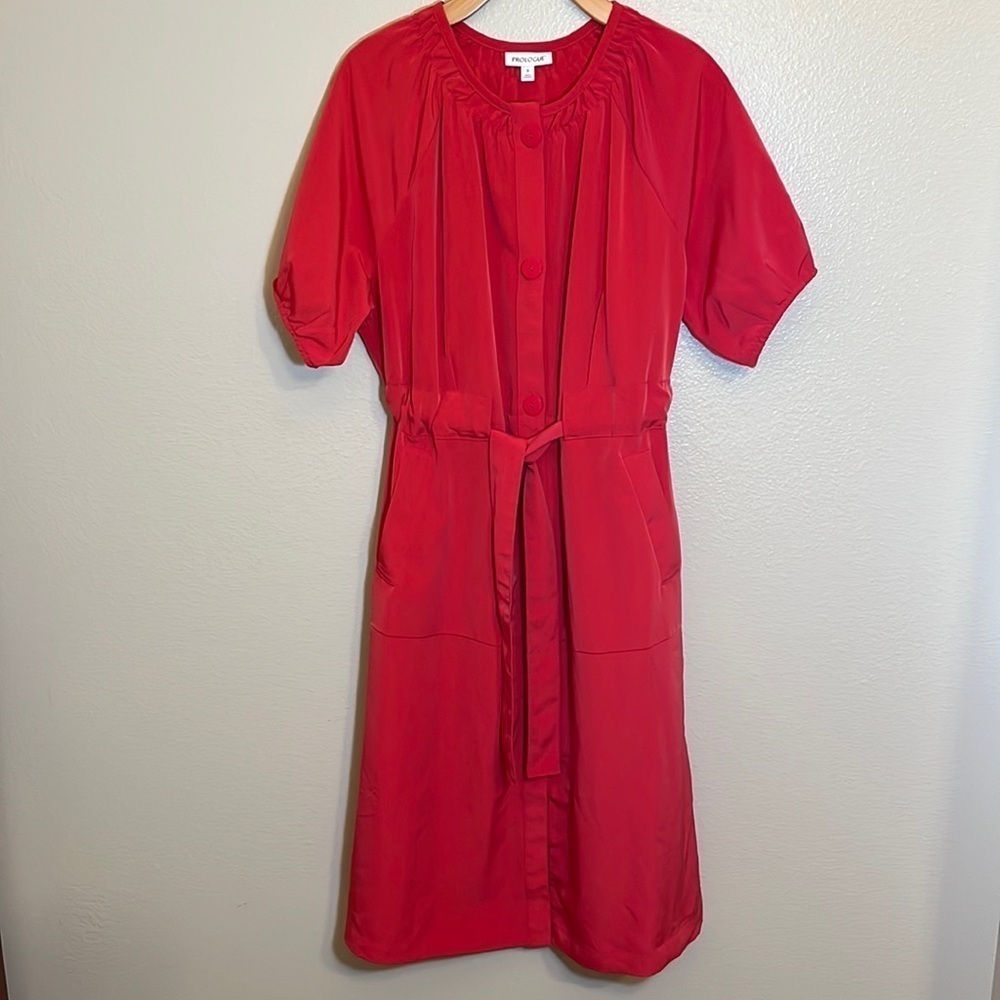 Prologue Button Down Short Sleeve Dress With Pockets